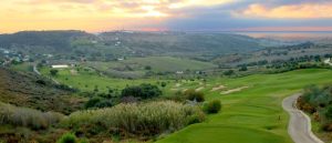 The Valle Romano golf course at sunset