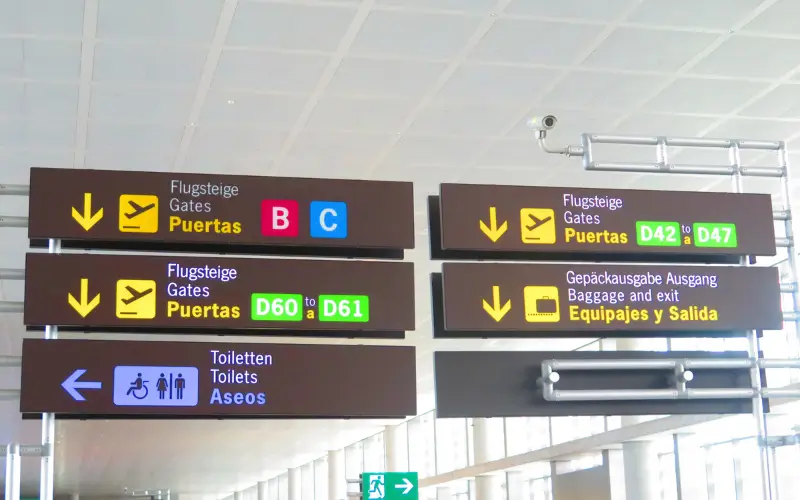 Malaga Airport signs