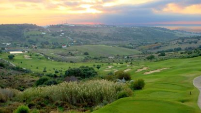 The Valle Romano golf course at sunset